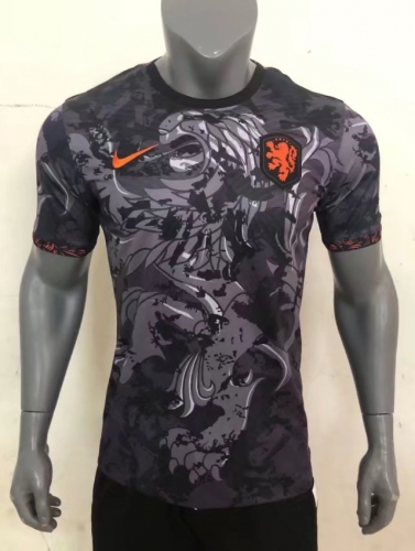 2022-23 Special Version Netherlands Black & Gray Thailand Soccer Training Jersey-416