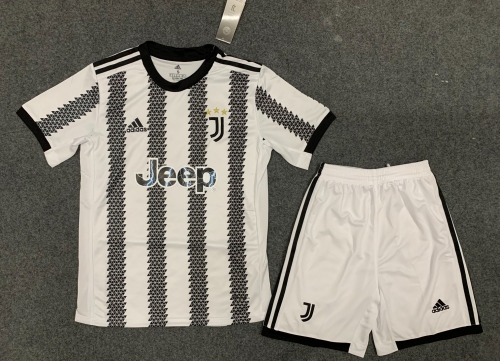 2022-2023 Juventus Home Black & White Soccer Uniform-315