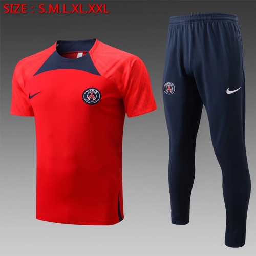 2022-23 Paris SG Red Shorts-sleeve Thailand Soccer Tracksuit Uniform-815