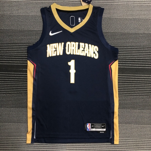 75th Commemorative Edition NBA New Orleans Pelicans Black #1 Jersey-311
