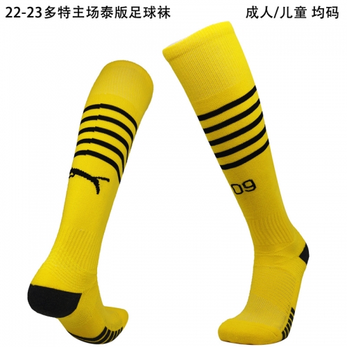 Kids/Adult 2022/23 Borussia Dortmund Home Yellow Thailand Soccer Sock