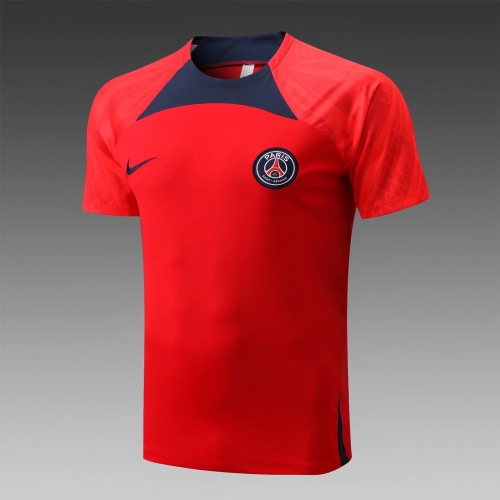 2022-23 Paris SG Red Shorts-sleeve Thailand Soccer Tracksuit-815