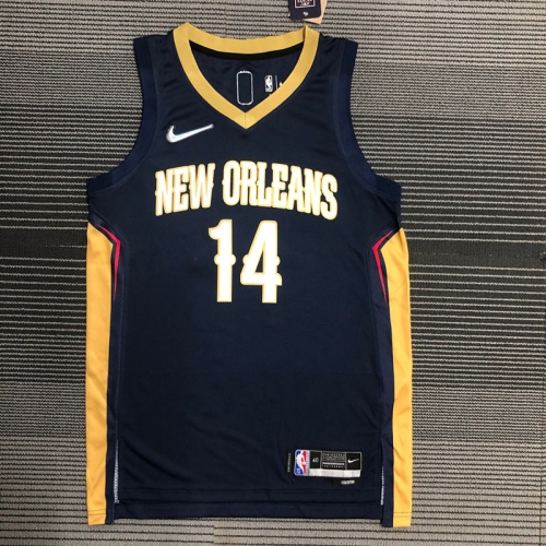 75th Commemorative Edition NBA New Orleans Pelicans Black #14 Jersey-311