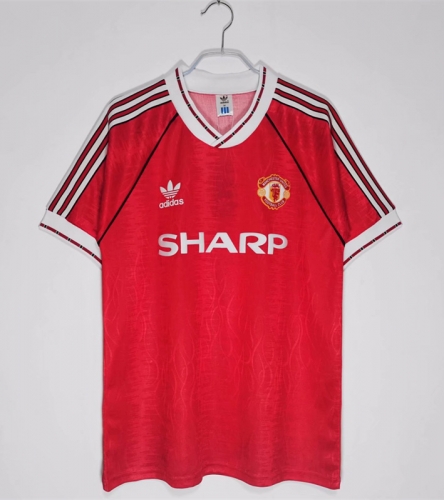 1991-1992 Retro Version Manchester United Home Red Thailand Soccer Jersey AAA-710/601/811