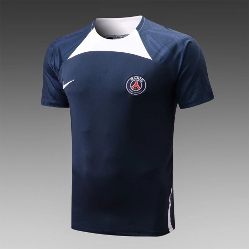 2022-23 Paris SG Royal Blue Shorts-sleeve Thailand Soccer Tracksuit-815