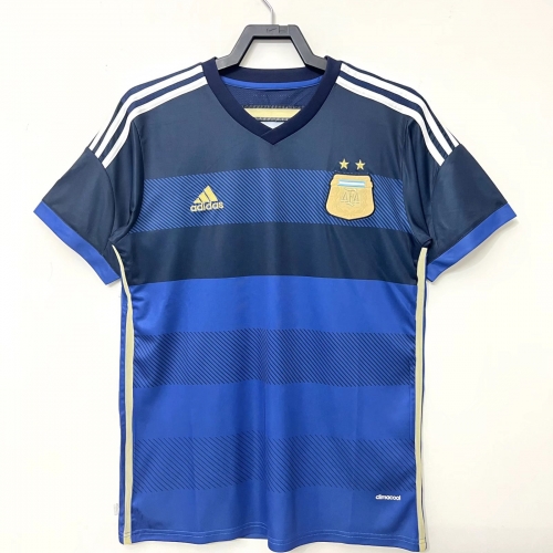 2014 Retro Version Argentina Away Blue & White Thailand Soccer Jersey AAA-601/811/503