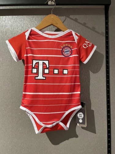 (Size 9-12) 2022/23 Bayern München Home Red Baby Soccer Uniform-308