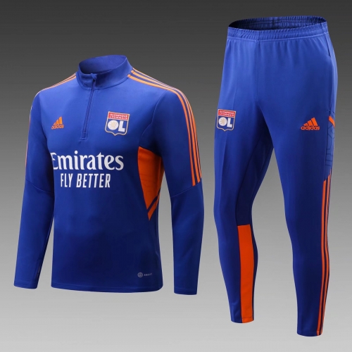 2022-23 Olympique Lyonnais Purple Thailand Soccer Tracksuit Uniform-815
