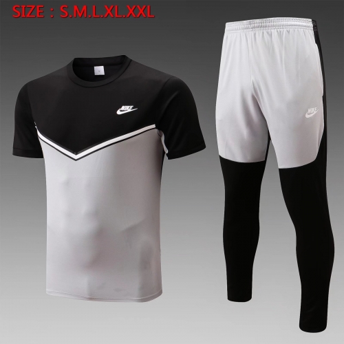 2022/23 Nik Black &White Shorts-Sleeve Tracksuit Uniform-815