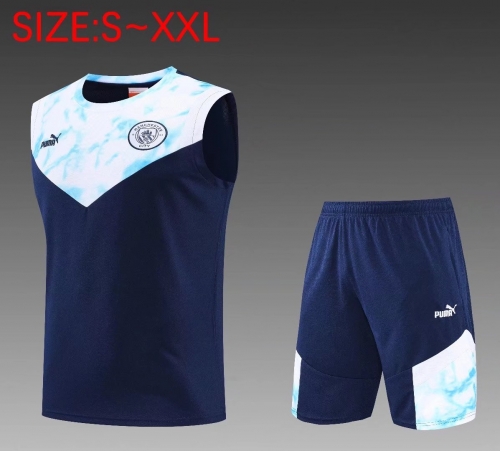 2022-23 Manchester City Royal Blue Thailand Training Soccer Unniform Vest-PO
