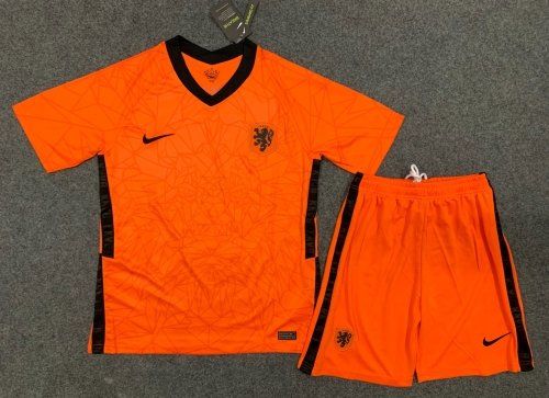 2020 European Cup Netherlands Home Orange Soccer Uniform-36