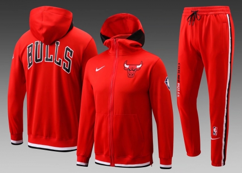 2021-2022 NBA Chicago Bull Red Jacket Uniform With Hat-815