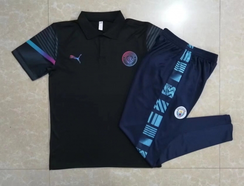 2022/23 Manchester City Royal Blue Thailand Polo Uniform-815