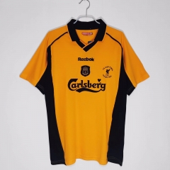 2000-01 Retro Version Liverpool Away Yellow Thailand Soccer Jersey AAA-710/811