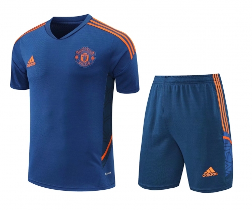 2022/23 Manchester United Royal Blue Thailand Soccer Training Uniform-418