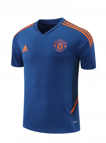 2022/23 Manchester United Royal Blue Thailand Soccer Training Jersery-418