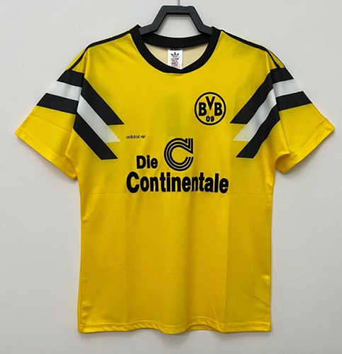 89 Retro Version Borussia Dortmund Home Yellow & Black Thailand Soccer Jersey AAA-811