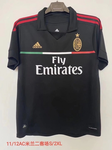 11-12 Retro Version AC Milan 2nd Away Black Thailand Soccer Jersey AAA-2041