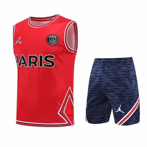 2022/23 Paris SG Red Thailand Soccer Training Vest Uniform-418