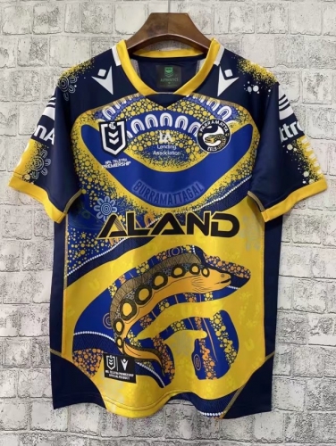 2022 Manly-Warringah Sea Eagles Yellow & Blue Thailand Rugby Shirts-805