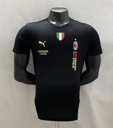 2022-23 AC Milan Black Cotton Shirts-LH