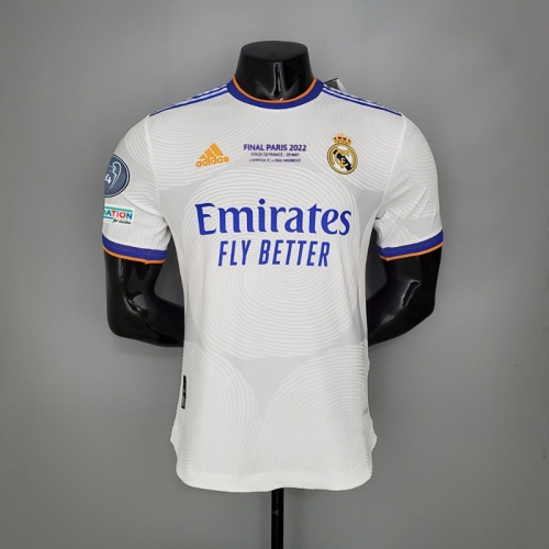 Player Version With Patch 2021-22 Real Madrid Home White Thailand Soccer Jersey AAA-703