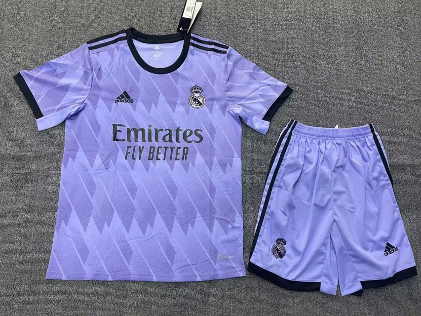2022-23 Real Madrid Away Purple Soccer Uniform-315