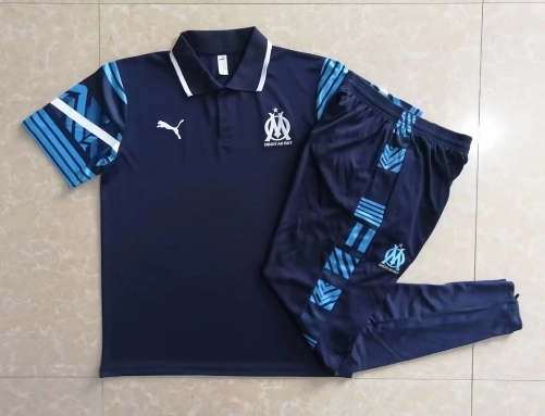 2022/23 Olympique de Marseille Royal Blue Thailand Polo Uniform-815