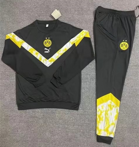 2022/23 Borussia Dortmund Black Thailand Tracksuit Uniform-801