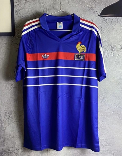 84-85 Retro Version France Home Blue Thailand Soccer Jersey AAA-522/811/313