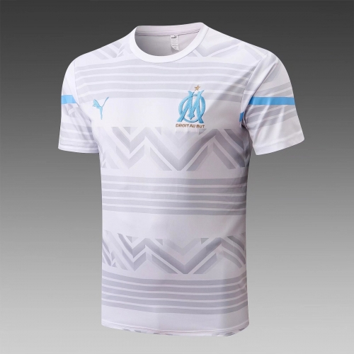 2022/23 Olympique Marseille White Short-Sleeve Thailand Soccer Tracksuit-815