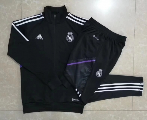 2021/2022 Real Madrid Black Thailand Jacket Uniform-815