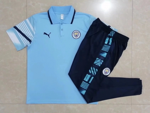 2022/23 Manchester City Blue Thailand Polo Uniform-815