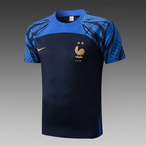 2022-23 France Royal Blue Thailand Soccer Tracksuit Top-815