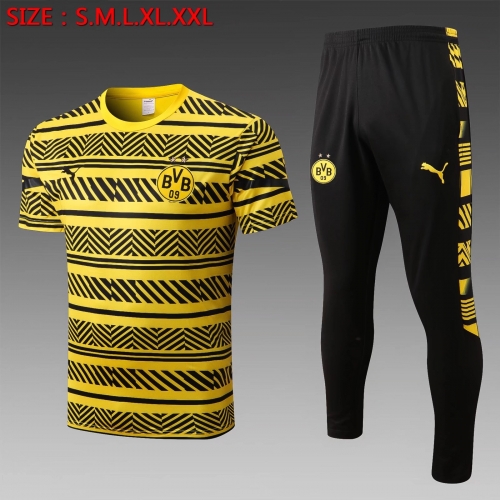 2022/23 Borussia Dortmund Yellow Shorts-Sleeve Thailand Tracksuit Uniform-815