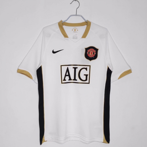 2006-07 Retro Version Manchester United Away White Thailand Soccer Jersey AAA-710