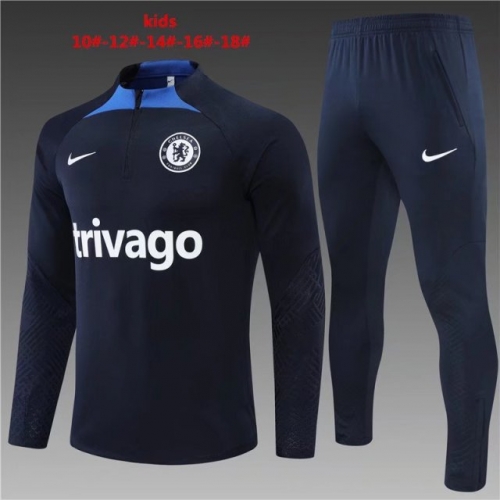 Fans Version  2022/23 Chelsea Royal Blue Kids/Youth Thailand Training Soccer Tracksuit Uniform-801