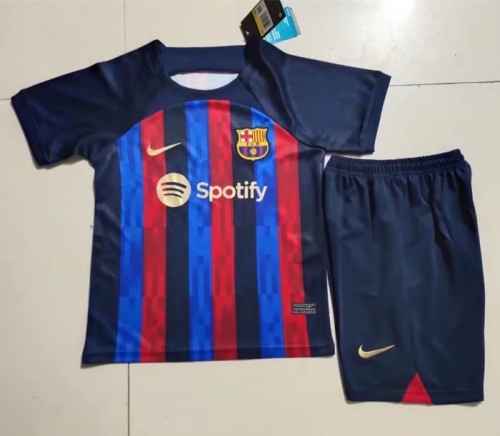 2022-23 Barcelona Home Red & Blue Kids/Youth Soccer Uniform-507