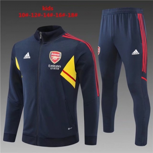 Kids 2022-23 Arsenal Royal Blue Soccer Jacket Uniform-801/GDP