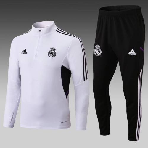 2022/23 Real Madrid White Thailand Tracksuit Uniform-411