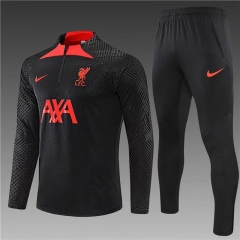 Player Version 2022-23 Liverpool Black Thailand Soccer Tracksuit Uniform-801