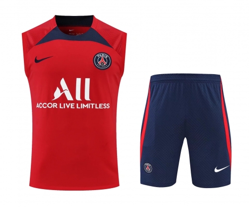2022/23 Paris SG Red Soccer Training Vest Uniform-418
