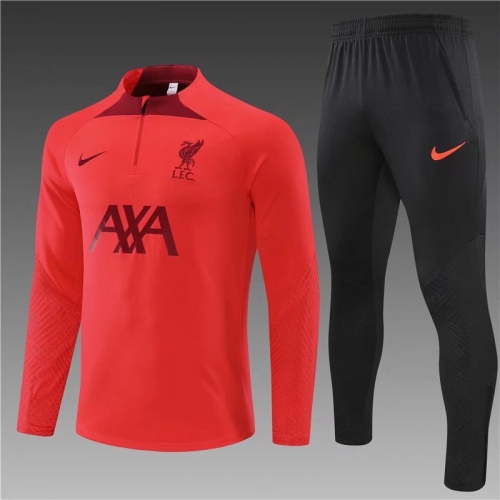 2022-23 Liverpool Red Shorts-Sleeve Thailand Soccer Tracksuit Uniform-801
