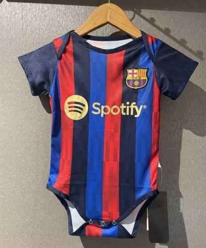 (Size 9-12) 22-23 Barcelona Home Red & Blue Baby Soccer Uniform-308