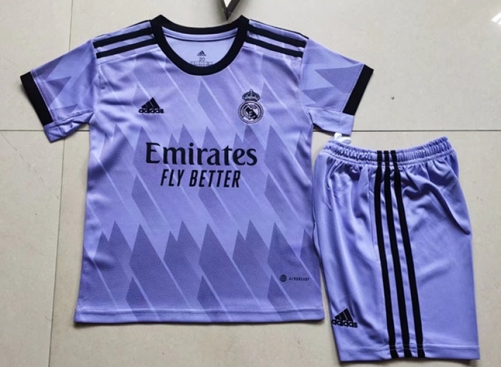 2022-23 Real Madrid Away Purple Kids/Youth Soccer Uniform-507