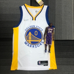 75th Commemorative Edition Golden State Warriors White V collar #0 NBA Jersey-311