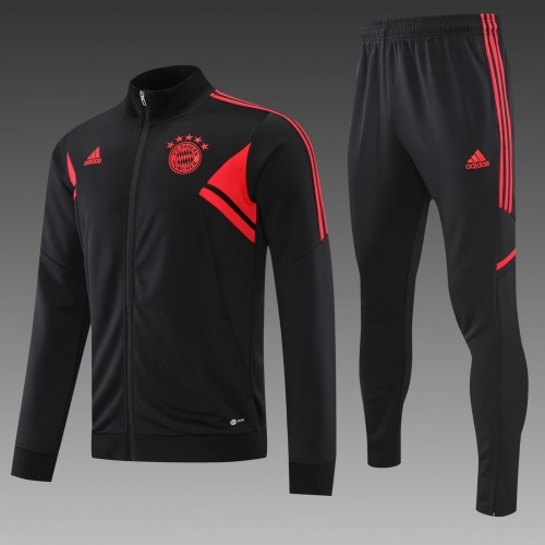 2022/23 Bayern Münche Black Soccer Jacket Uniform-PO