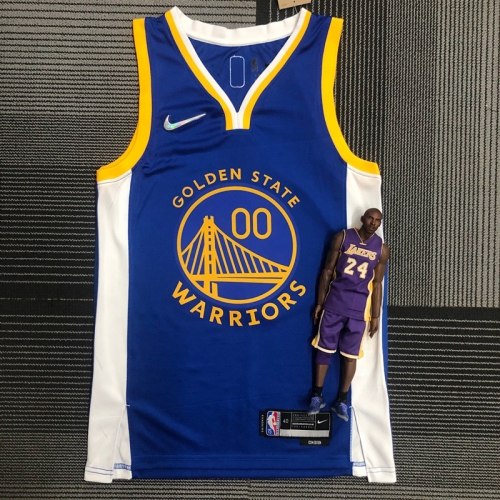 75th Commemorative Edition Golden State Warriors Blue V collar #00 NBA Jersey-311