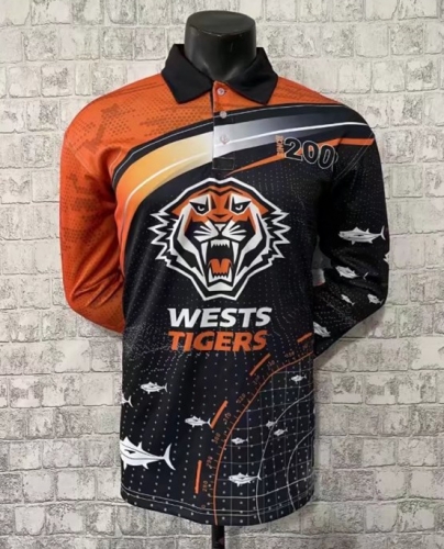 2021/22 West Tiger Back & Orange LS Fishing Suit Shirts-805