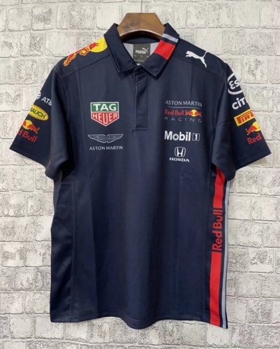 2021/22 Red Bull Royal Blue Red Collar Formula One Racing Shirts-805